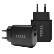 TESLA lādētājs T220 25W melns (USB-A, USB-C)