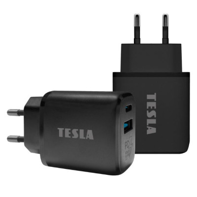 TESLA lādētājs T220 25W melns (USB-A, USB-C) TESLA lādētājs T220 25W melns (USB-A, USB-C)