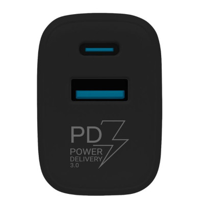 TESLA lādētājs T220 25W melns (USB-A, USB-C) TESLA lādētājs T220 25W melns (USB-A, USB-C)