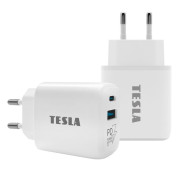 TESLA lādētājs T220 25W balts (USB-A, USB-C)