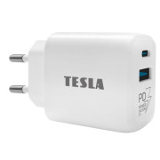 TESLA lādētājs T220 25W balts (USB-A, USB-C)