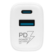 TESLA lādētājs T220 25W balts (USB-A, USB-C)