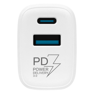 TESLA lādētājs T220 25W balts (USB-A, USB-C) TESLA lādētājs T220 25W balts (USB-A, USB-C)