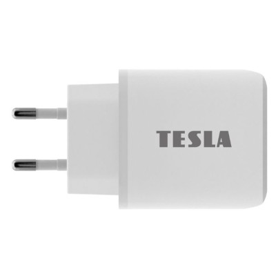 TESLA lādētājs T220 25W balts (USB-A, USB-C) TESLA lādētājs T220 25W balts (USB-A, USB-C)
