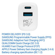 TESLA lādētājs T220 25W balts (USB-A, USB-C)