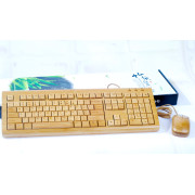USB Klaviatūra + datorpele no bambusa