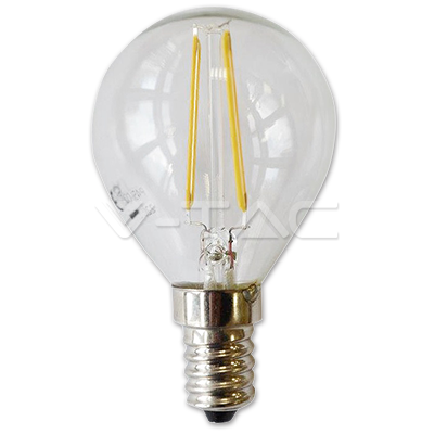 LED spuldze 2W Filament E14 P45 2700K VTAC LED spuldze 2W Filament E14 P45 2700K VTAC