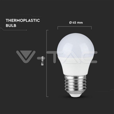 LED spuldze 4W E27 G45 4500K VTAC LED spuldze 4W E27 G45 4500K VTAC