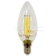 LED spuldze 4W Filament  E14 Candle 4500K VTAC