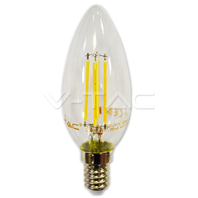 LED spuldze 4W Filament E14 Candle 4500K VTAC LED spuldze 4W Filament E14 Candle 4500K VTAC