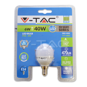 LED spuldze 6W E14 P45 2700K VTAC