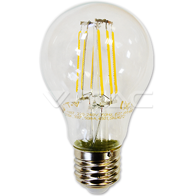 LED spuldze 6W Filament E27 A60 2700K VTAC LED spuldze 6W Filament E27 A60 2700K VTAC