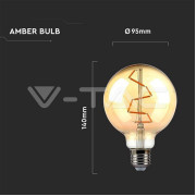LED spuldze 4W E27 G95 2200K VTAC