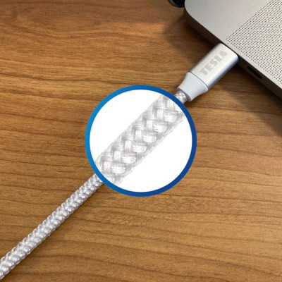 Tesla kabelis USB-C/USB-C 100W 1m Tesla kabelis USB-C/USB-C 100W 1m